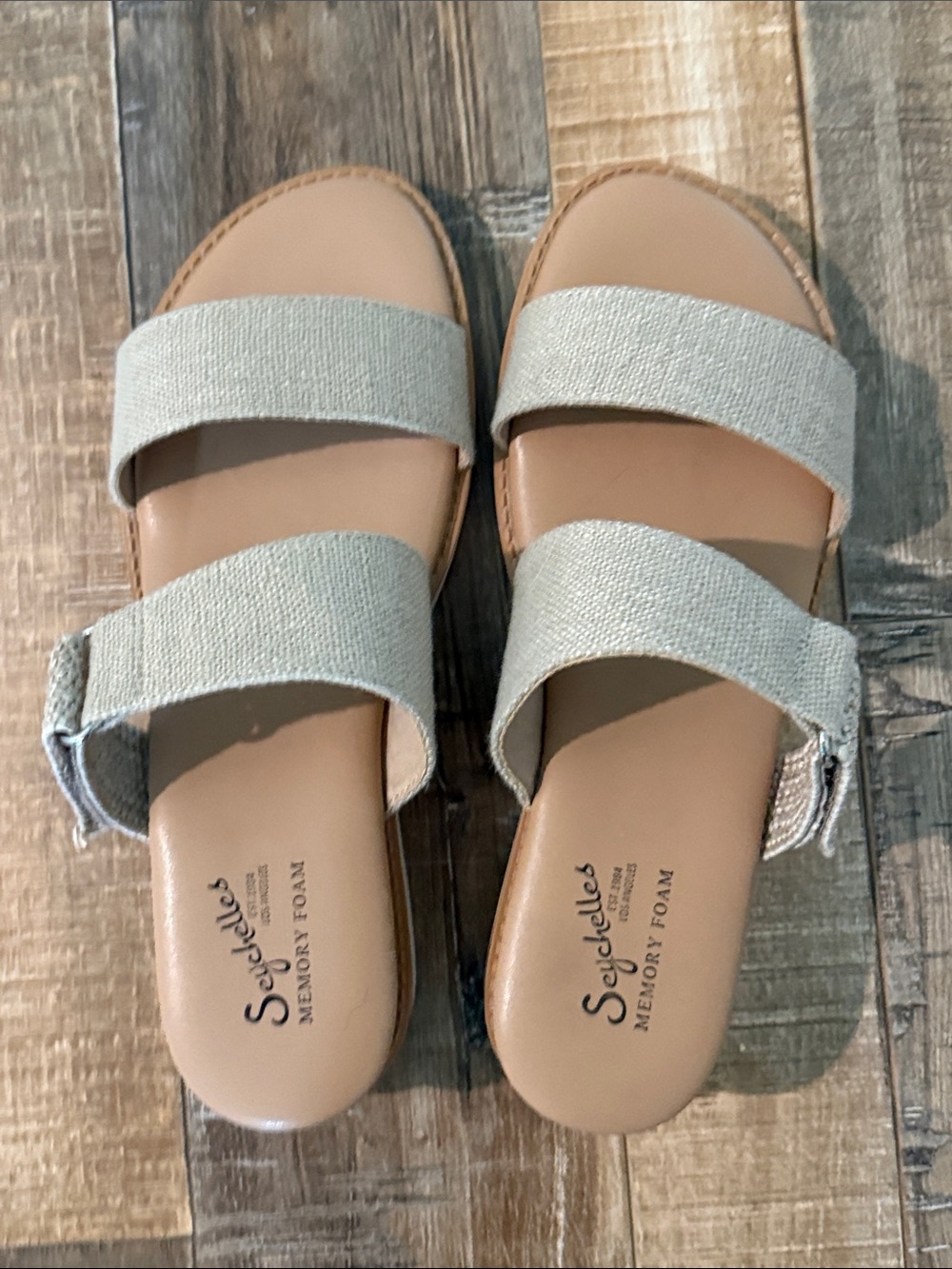 Seychelles Tan Slide Sandals with adjustable straps